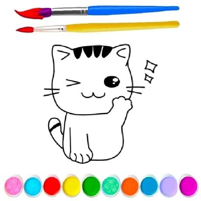 Cute Cat Coloring Book